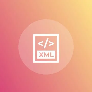 XML file format icon for web and apps Stock Illustration