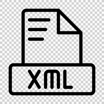 Xml File Icon. Outline file extension. icons file format symbols. Vector illustr Stock Illustration