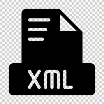 Xml File Icon solid style symbol. text file document icon. Vector illustration. Illustrazione stock