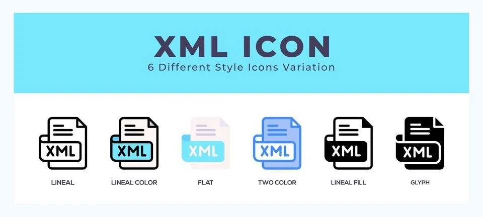 Xml file icon vector design illustration in trendy style Illustrazione stock