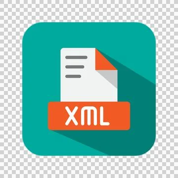 Xml file type flat icons. symbol document files, archive, format.  Stock Illustration