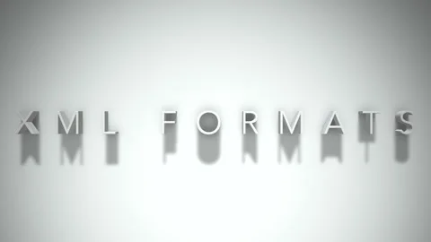 Xml formats 3D title animation with shadows on a white background Stock Footage 297024013