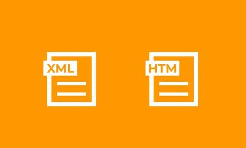 XML, HTM documents icons 库存插图