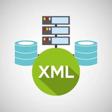 Xml language data base storage Illustrazione stock