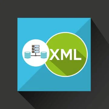 Xml language data base storage Illustrazione stock