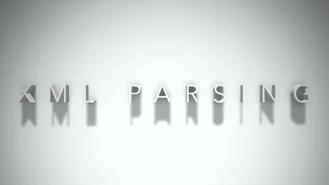 Xml parsing 3D title animation with shadows on a white background Stock Footage 297024029