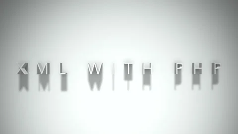 Xml with php 3D title animation white text on a white background Stock Footage 299368587