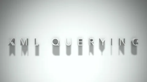 Xml querying 3D title animation white text on a white background Stock Footage 299758615