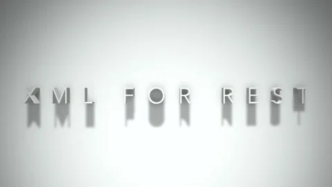 Xml for rest 3D title animation white text on a white background Stock Footage 299368571