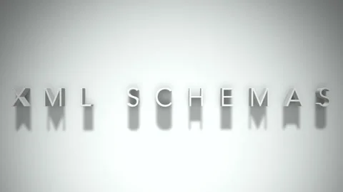 Xml schemas 3D title animation with shadows on a white background Stock Footage 297024038