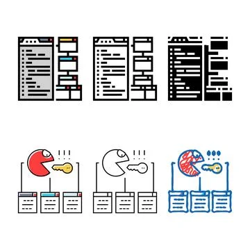 Xml sitemap seo color set icon vector Stock Illustration