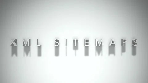 Xml sitemaps 3D title animation white text on a white background Stock Footage 299758629