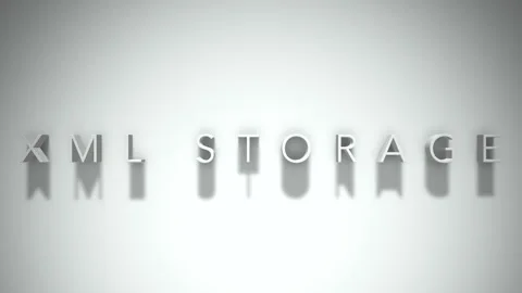 Xml storage 3D title animation with shadows on a white background Stock Footage 297269081