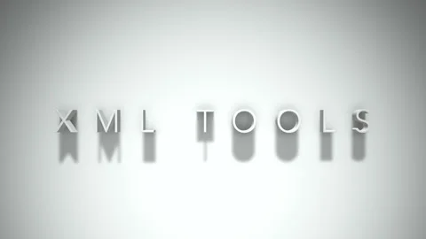 Xml tools 3D title animation with shadows on a white background Stockbeeldmateriaal 297024034