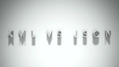 Xml vs json 3D title animation with shadows on a white background Stock Footage 297024069