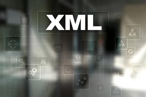 XML. Web development. Internet and technology concept. Stock Photos