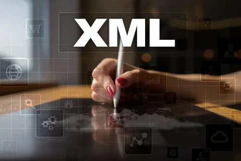 XML. Web development. Internet and technology concept. Фото