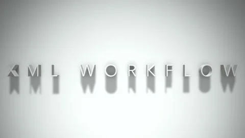 Xml workflow 3D title animation white text on a white background Stock Footage 299758614