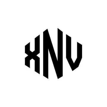 XNV letter logo design with polygon shape. XNV polygon and cube shape logo .. Illustrazione stock