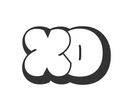 XO logo, bubble comic lettering, rounded in graffiti style black and white .. Stock Illustration