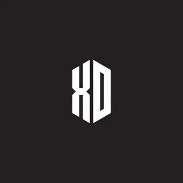 XO Logo monogram with hexagon shape style design template Stock Illustration