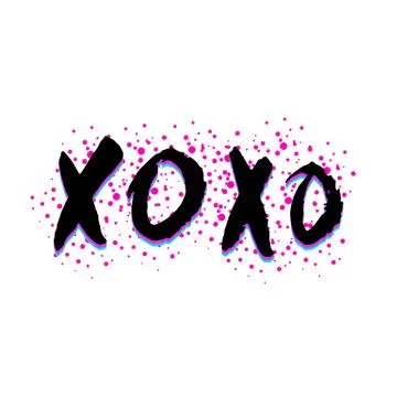 XO XO text card. Vector illustration isolated on white  background with confe Stock Illustration