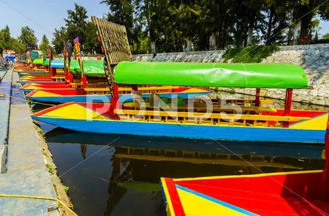 Xochimilco Boats Stock Photos