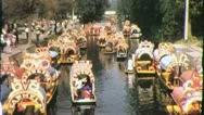 Xochimilco Canals Boats Mexico City 1960S (Vintage Retro Film Home Movie) 4334 Stock Footage