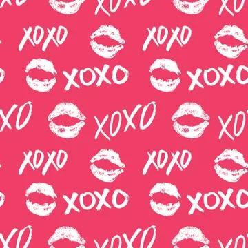 Xoxo Brush Lettering Sign Grunge Calligraphiv C Hugs And Kisses