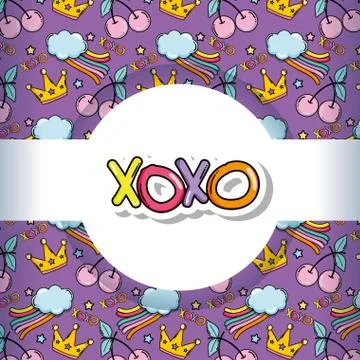 XOXO pattern background Illustrazione stock