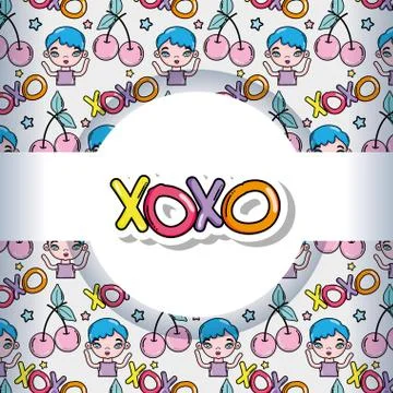 XOXO pattern background Illustrazione stock
