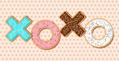XOXO vector donuts Stock Illustration