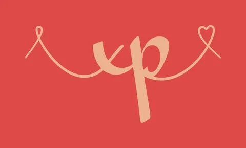 XP initial wedding monogram calligraphy vector illustration. Hand drawn let.. Illustrazione stock