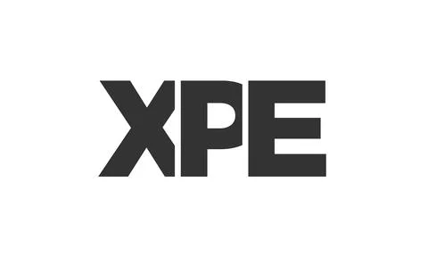 XPE logo design template with strong and modern bold text. Initial based ve.. 스톡 일러스트