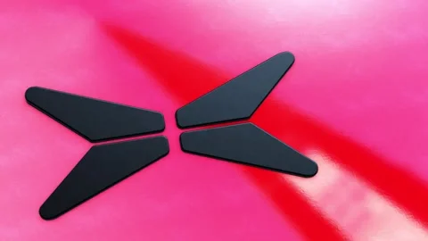 Xpeng logo on design red surface Stock Footage 151277969