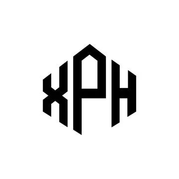 XPH letter logo design with polygon shape. XPH polygon and cube shape logo .. Stock Illustration