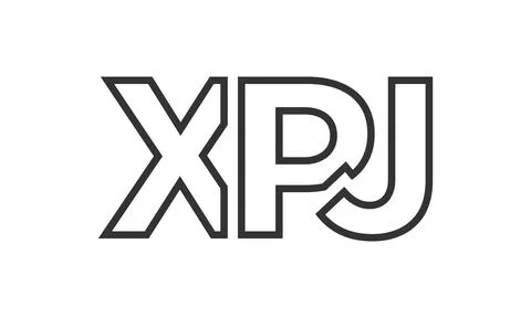 XPJ logo design template with strong and modern bold text. Initial based ve.. Stock Illustration