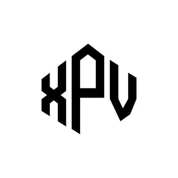 XPV letter logo design with polygon shape. XPV polygon and cube shape logo .. Stock Illustration