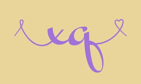 XQ initial wedding monogram calligraphy vector illustration. Hand drawn let.. 库存插图