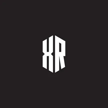 XR Logo monogram with hexagon shape style design template Stock Illustration