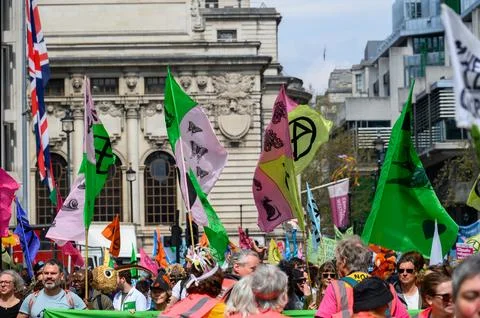XR Protest: Colourful Flags Stock Photos