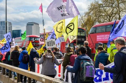 XR Protest, Waterloo Bridge Stock Photos