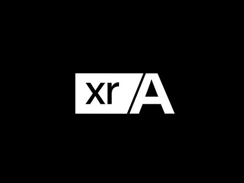 XRA Logo and Graphics design vector art, Icons isolated on black background Stock Illustration