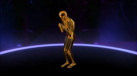 Xray boxing skeleton with skin Loop Stock Footage 38503961