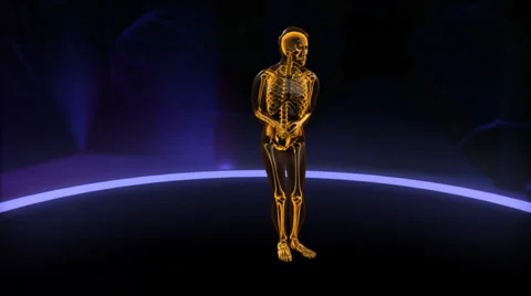 Xray dancing skeleton with skin Loop Stock Footage 38503995