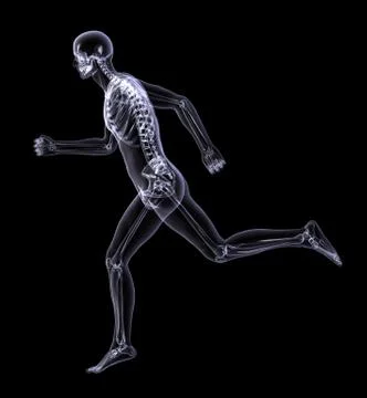 Xray Man Running Side View Stock Illustration