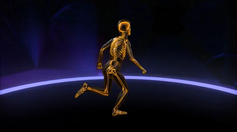 Xray running skeleton with skin Loop Stock Footage 38503972
