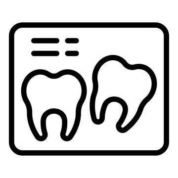 Xray teeth icon outline vector. Medical machine Stock Illustration