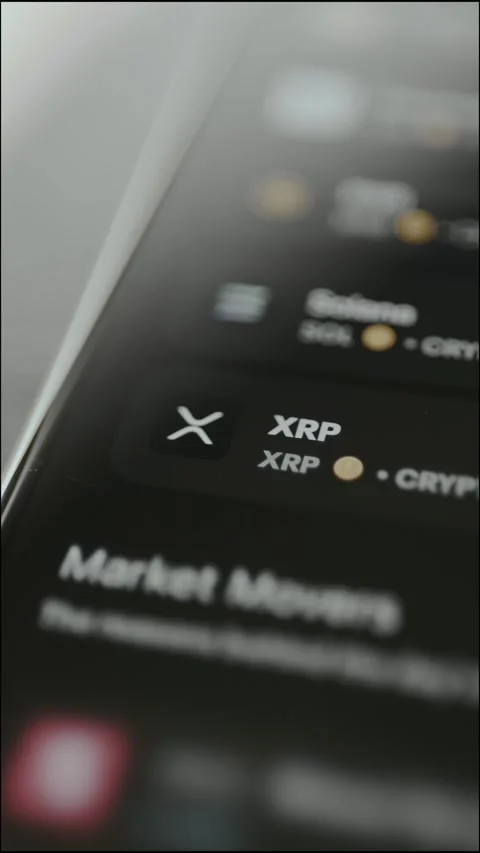 XRP cryptocurrency name and logo Stock Footage 330251664