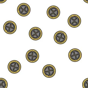 Xrp cryptocurrency vector seamless pattern Stock Illustration